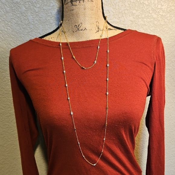 Elegant Gold Beaded Necklace - Picture 2 of 5